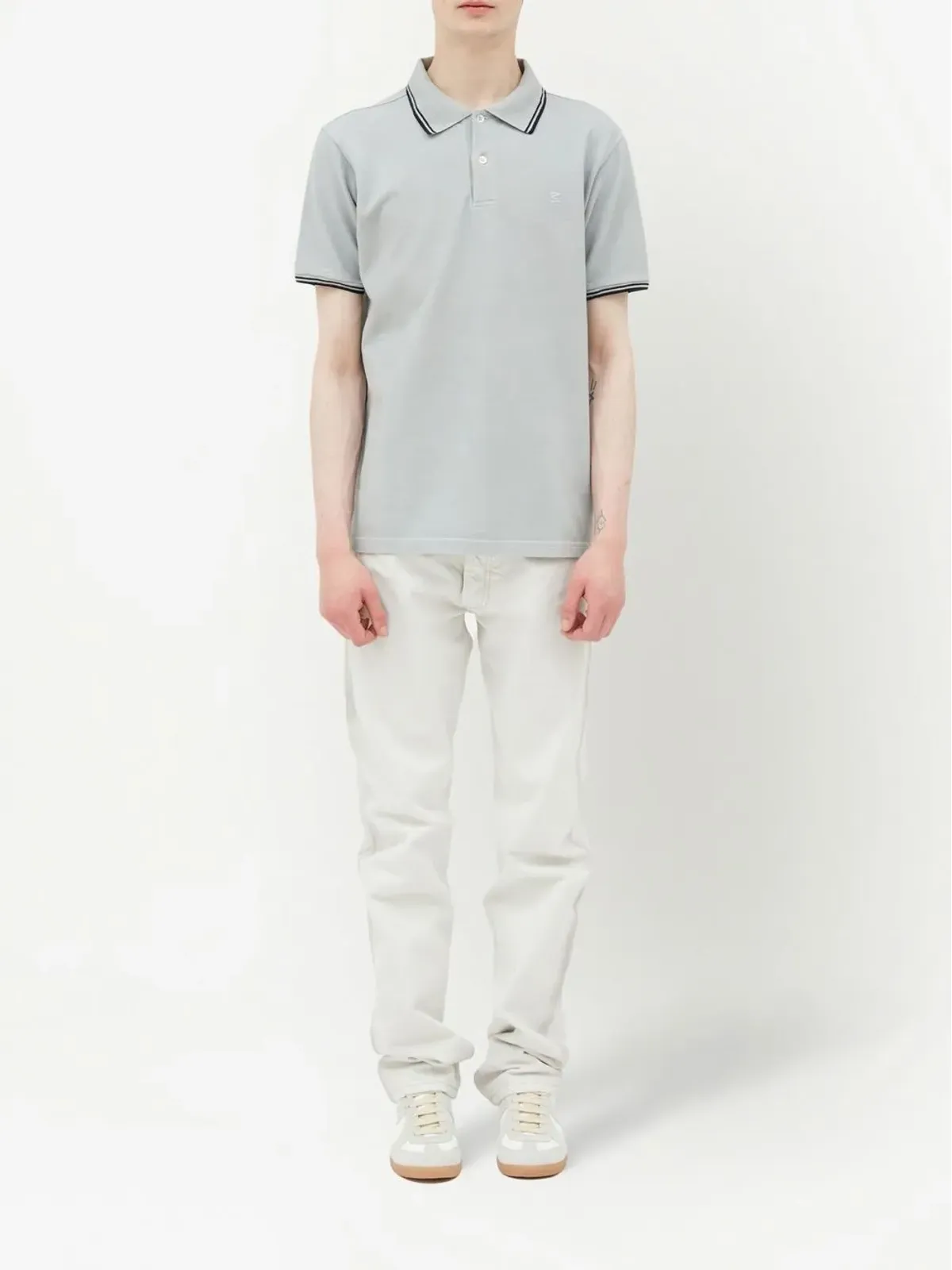 Maison Margiela ロゴ刺繍ピケポロシャツ - 画像2