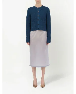 Maison Margiela バスケット編み ラウンドネック カーディガン ブルー - サムネイル2