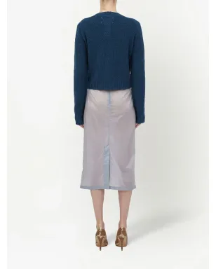 Maison Margiela バスケット編み ラウンドネック カーディガン ブルー - サムネイル4