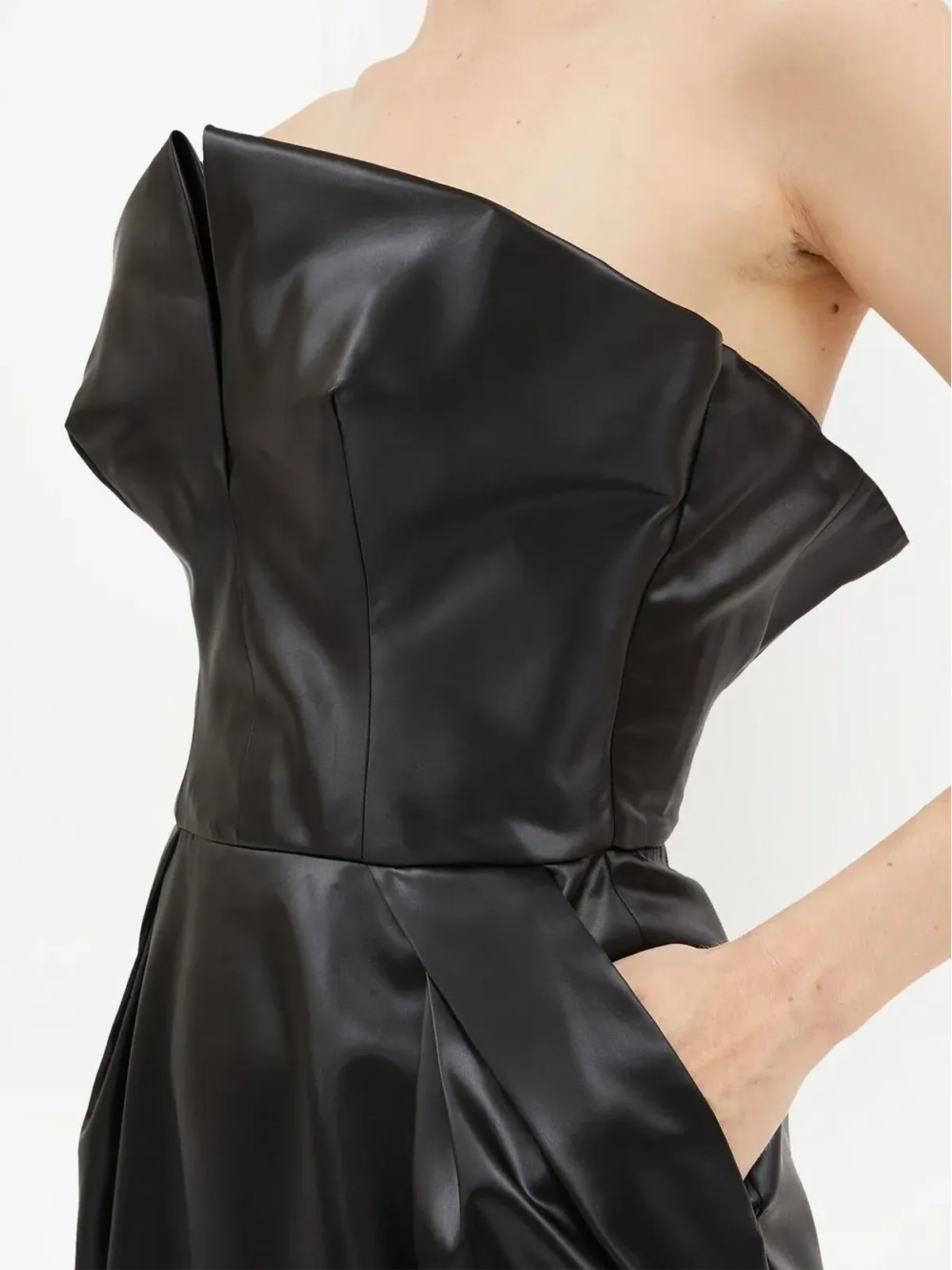 Maison Margiela Cintzed サテン ミディ ドレス - 画像5