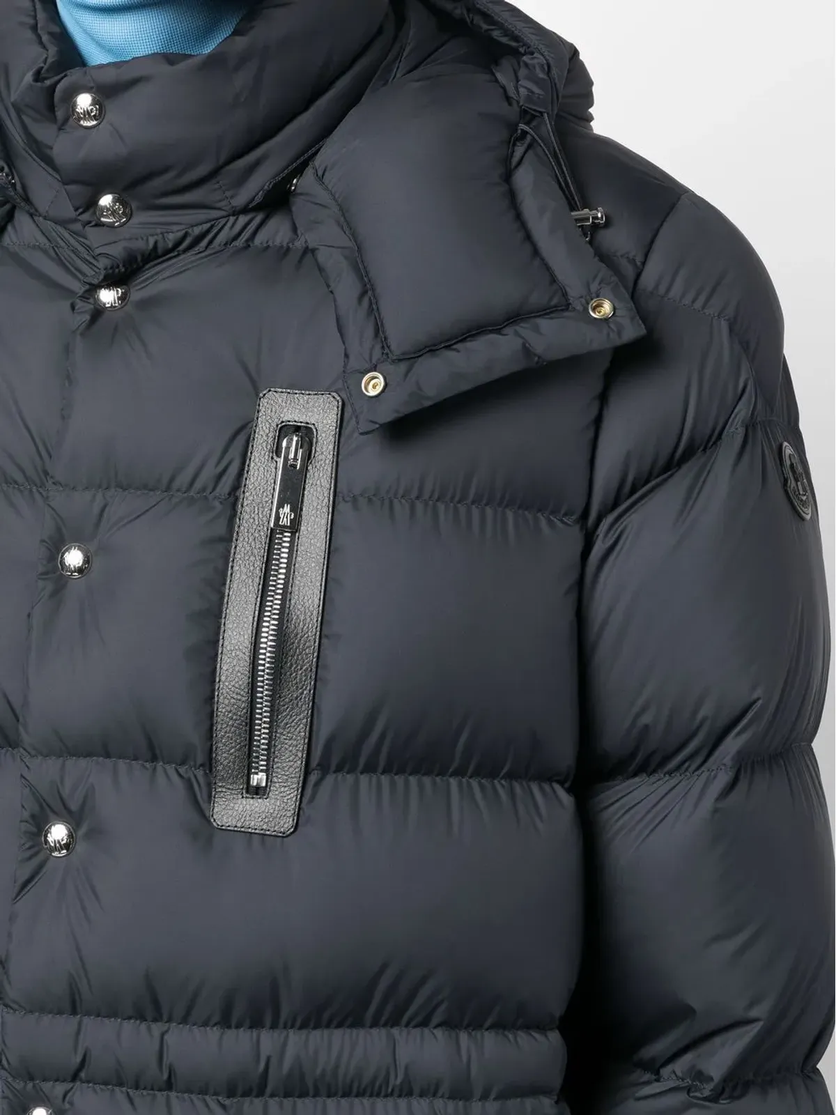 Moncler パディッドフードジャケット（ブルー） - 画像5
