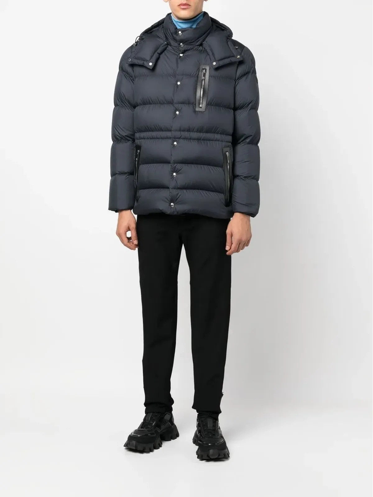 Moncler パディッドフードジャケット（ブルー） - 画像2