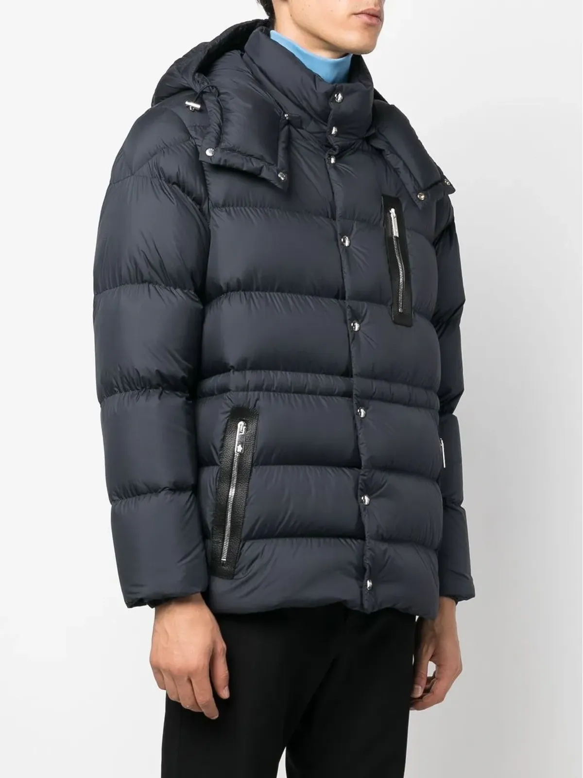 Moncler パディッドフードジャケット（ブルー） - 画像3