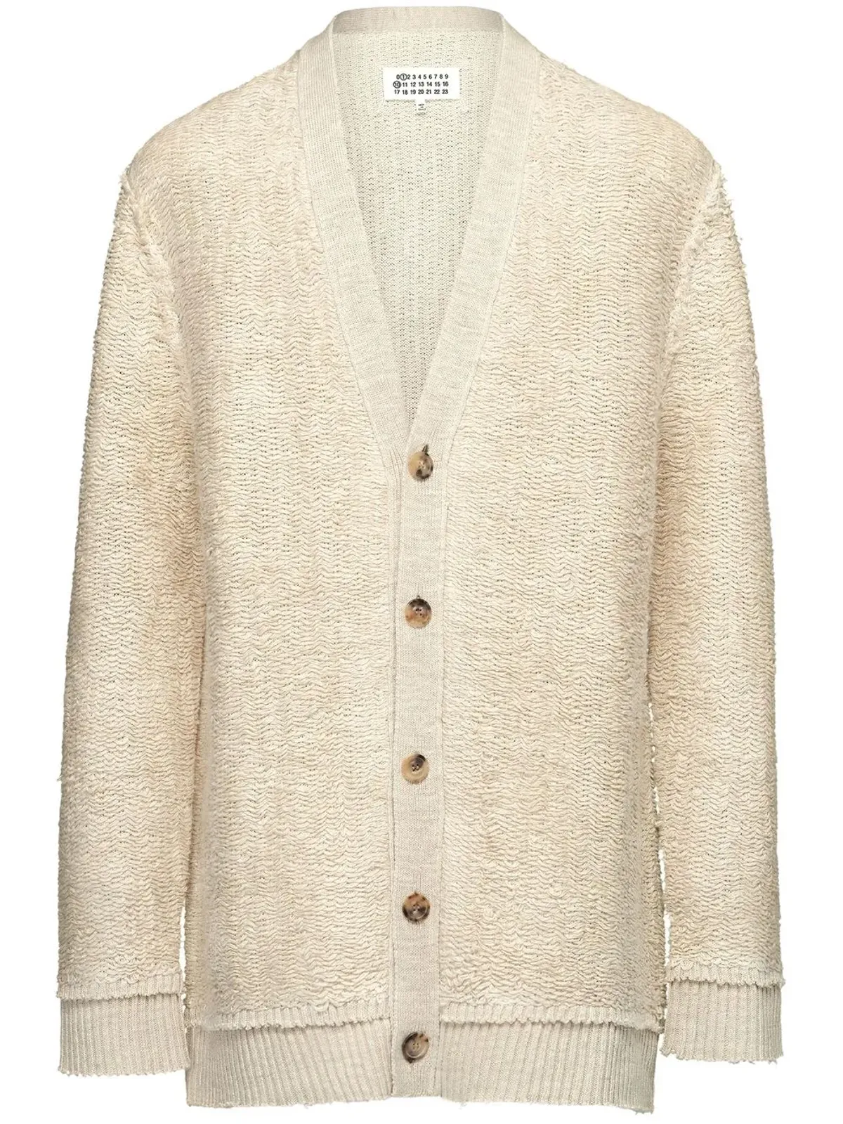 Maison Margiela 切りっぱなしVネックカーディガン - 画像1