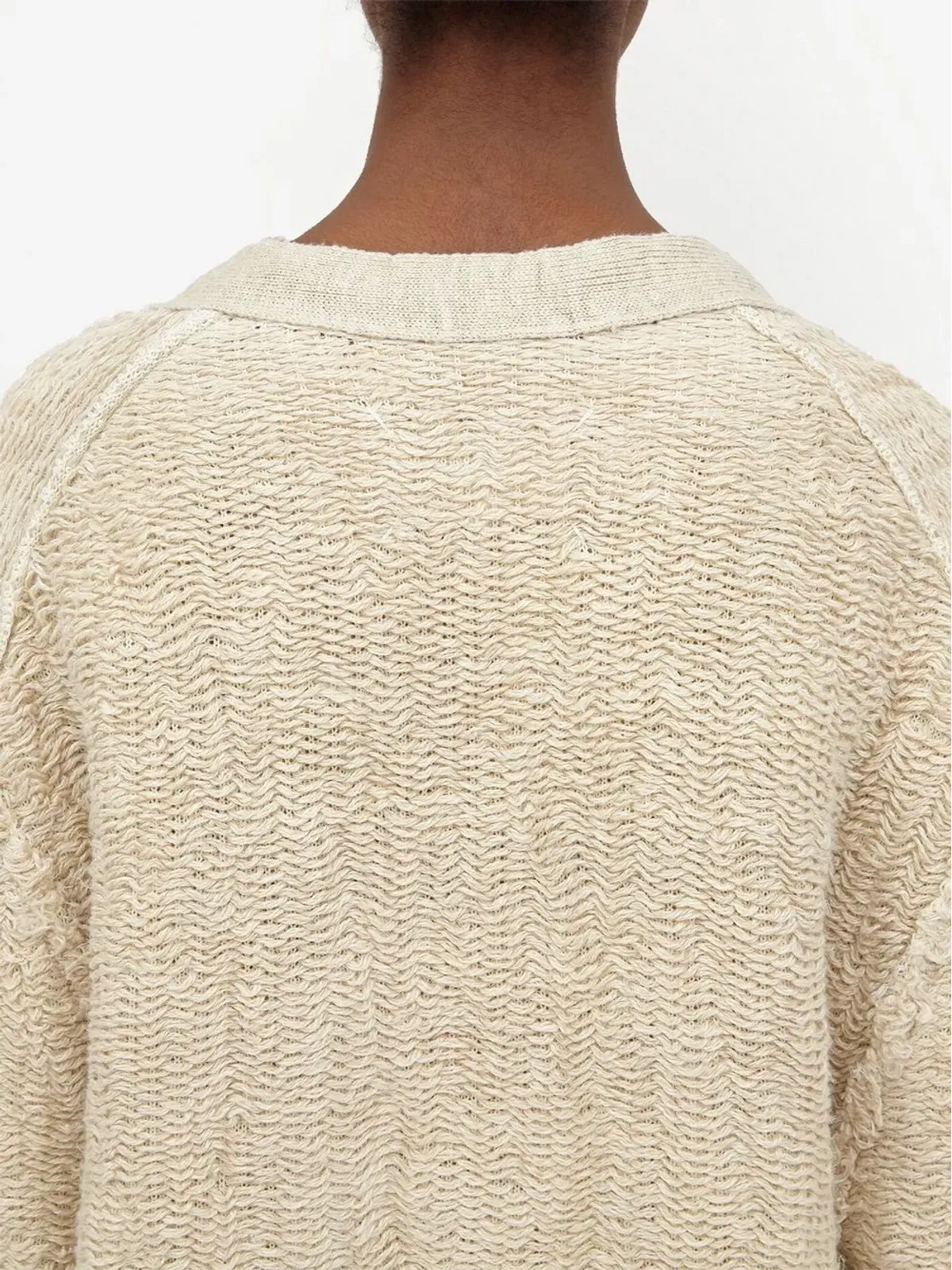 Maison Margiela 切りっぱなしVネックカーディガン - 画像5