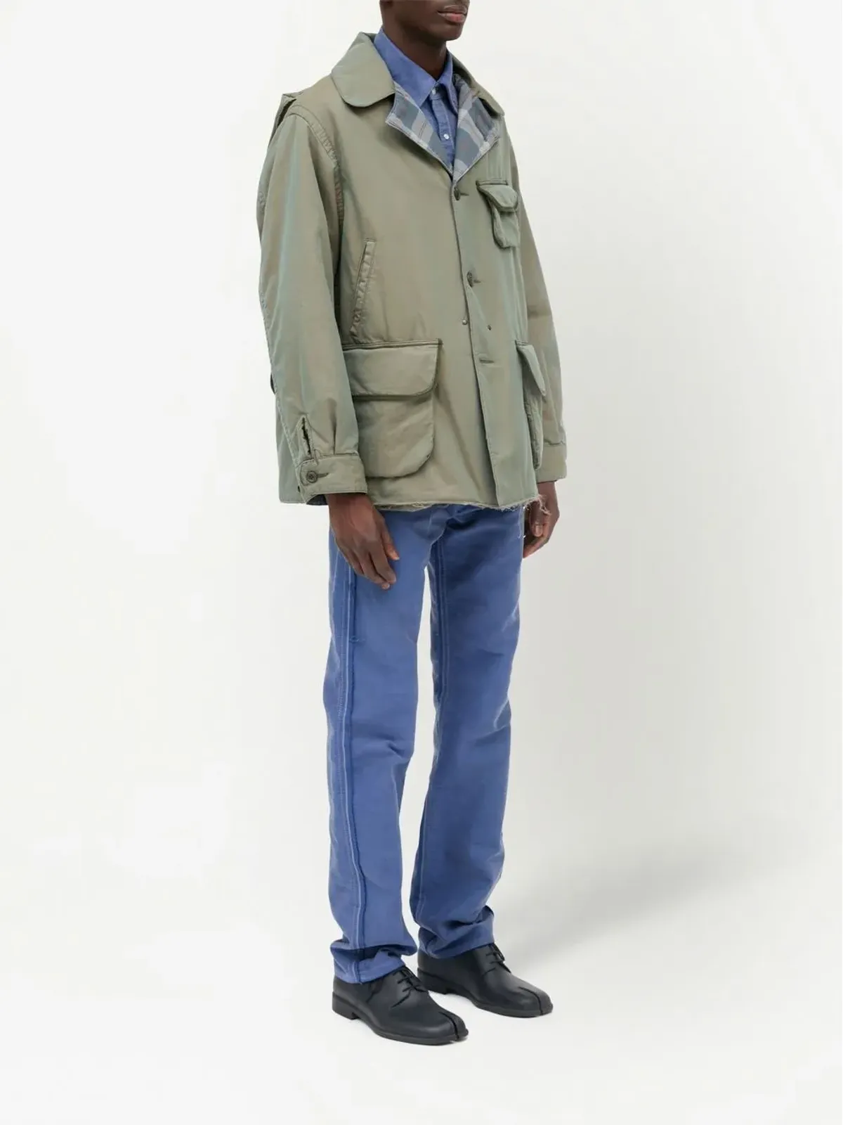 Maison Margiela ディストレストコットン シャツジャケット - 画像3