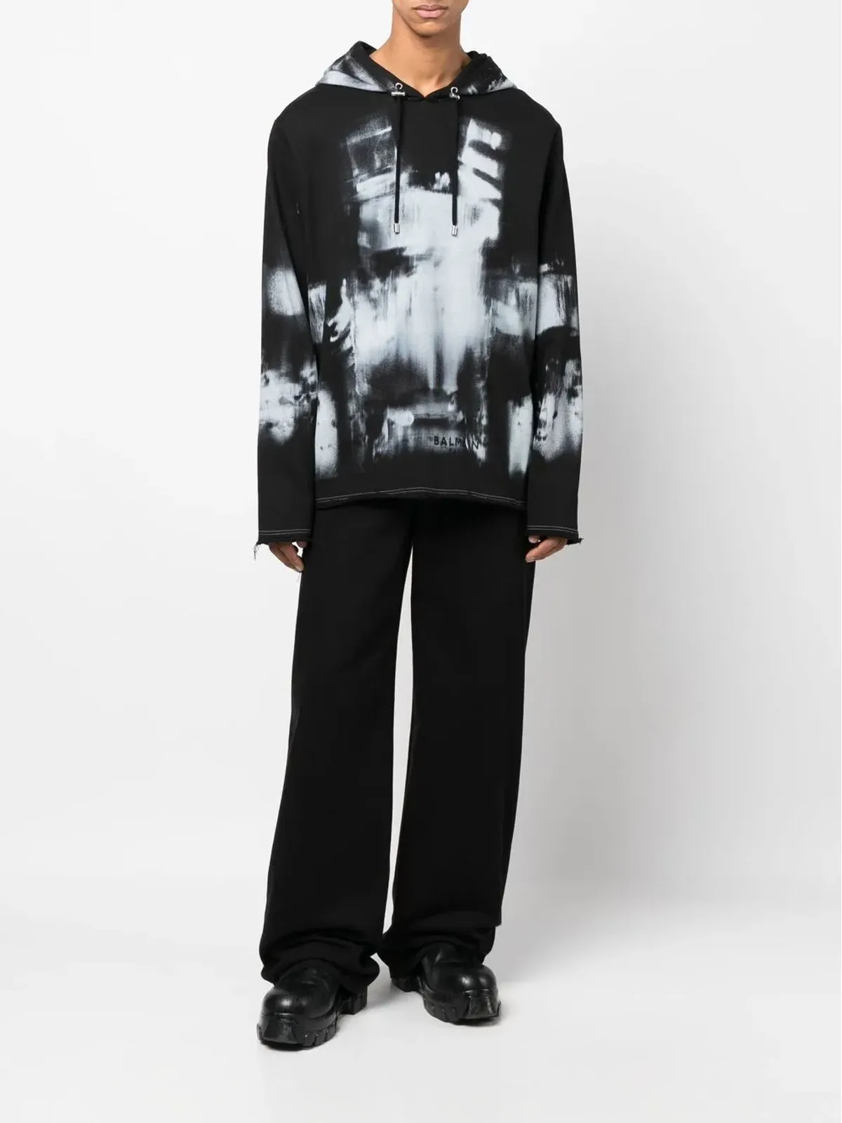 Balmain グラフィック X-ray プリント フーディ - Black - 画像2