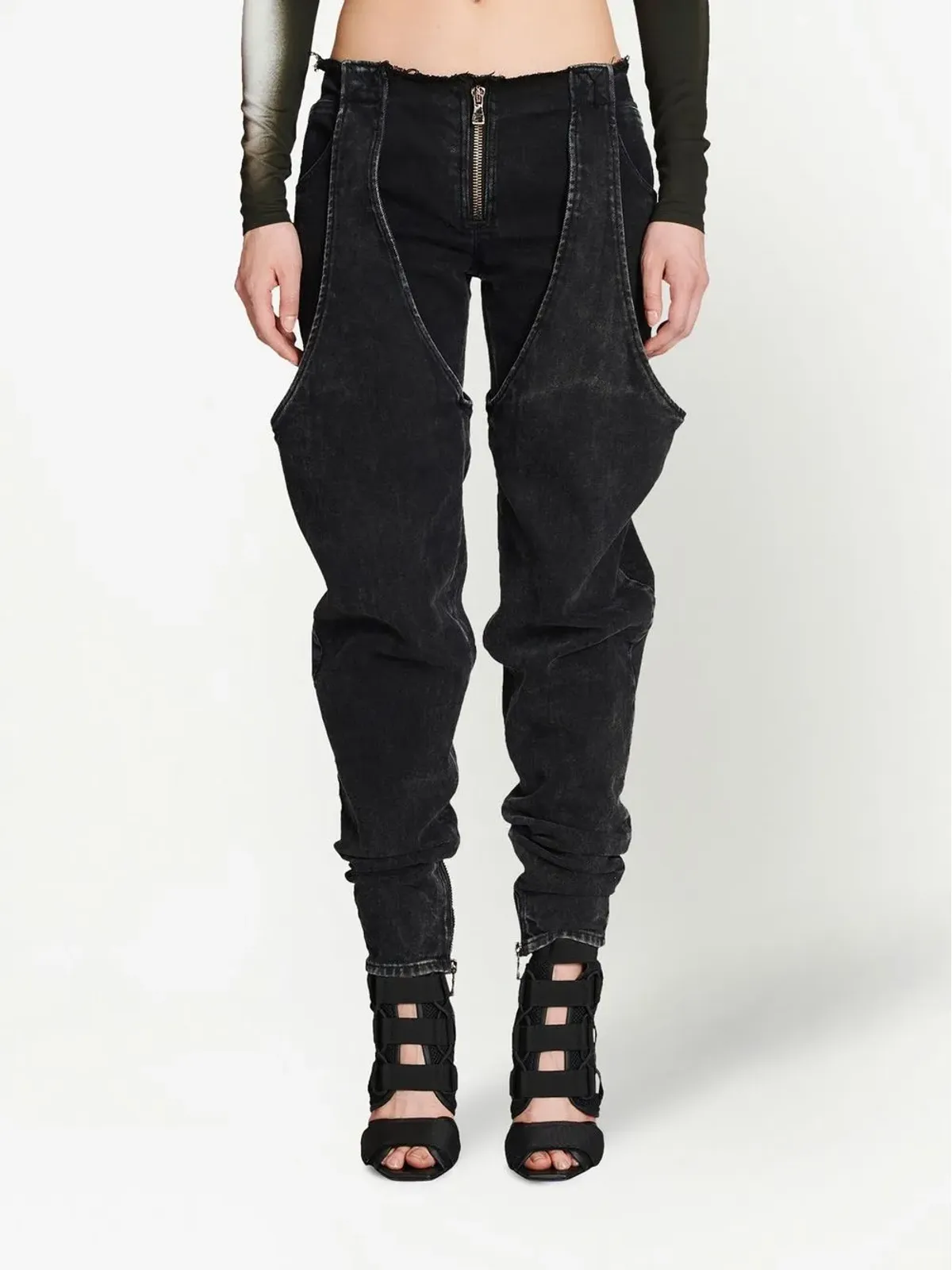 Balmain ローライズ ウォッシュド コットン ジーンズ - 画像5