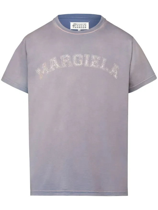 Maison Margiela Maison Margiela ロゴプリント ジャージーTシャツ - パープルの商品画像