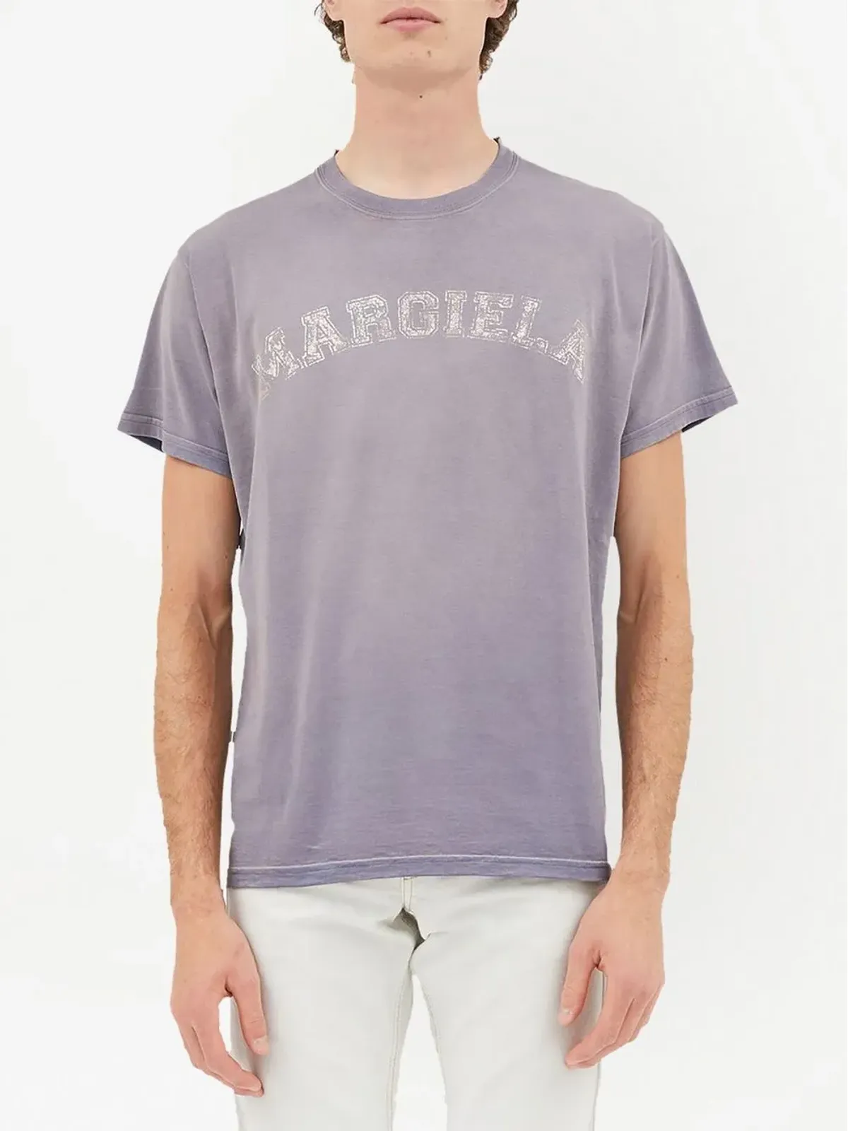 Maison Margiela ロゴプリント ジャージーTシャツ - パープル - 画像2