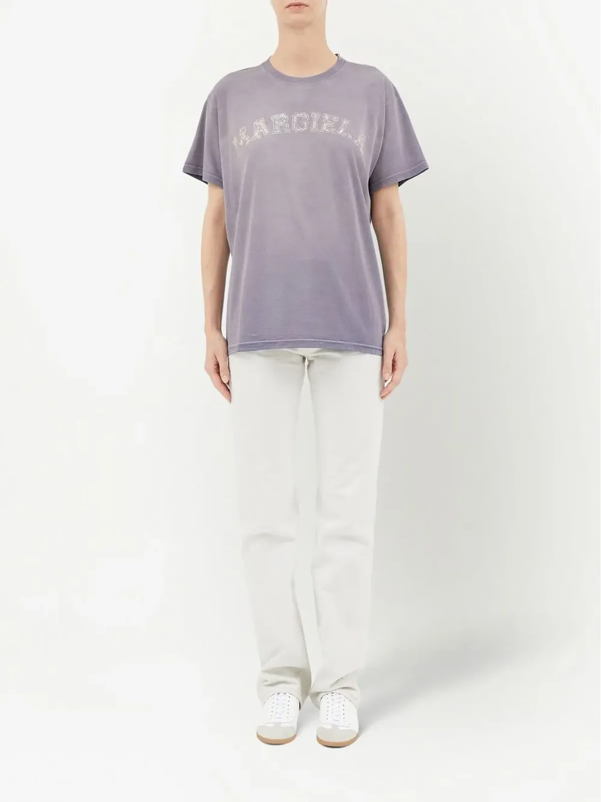 Maison Margiela ロゴプリント ジャージーTシャツ - パープル - 画像3