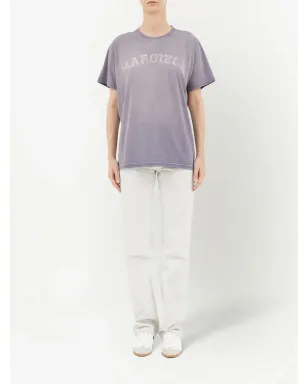 Maison Margiela ロゴプリント ジャージーTシャツ - パープル - サムネイル3