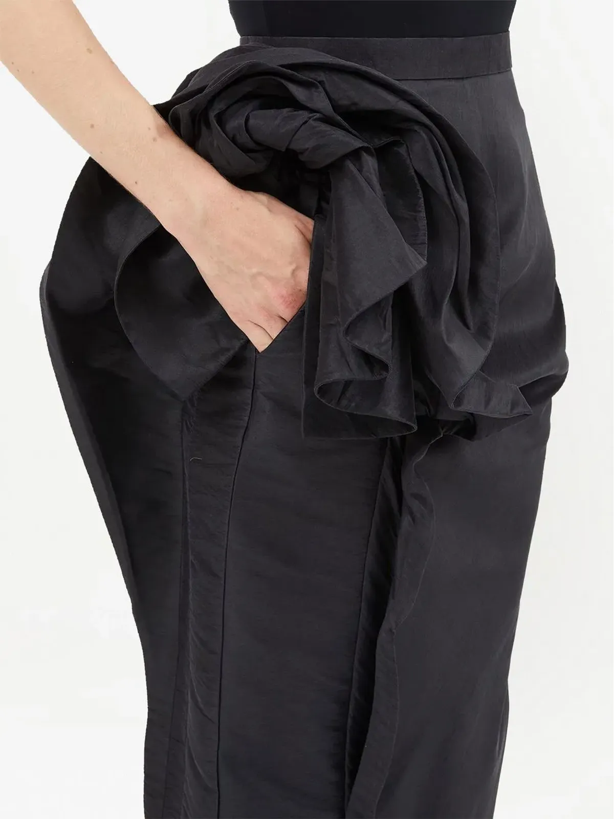 Maison Margiela モアレ効果のフリルミディスカート - 画像5