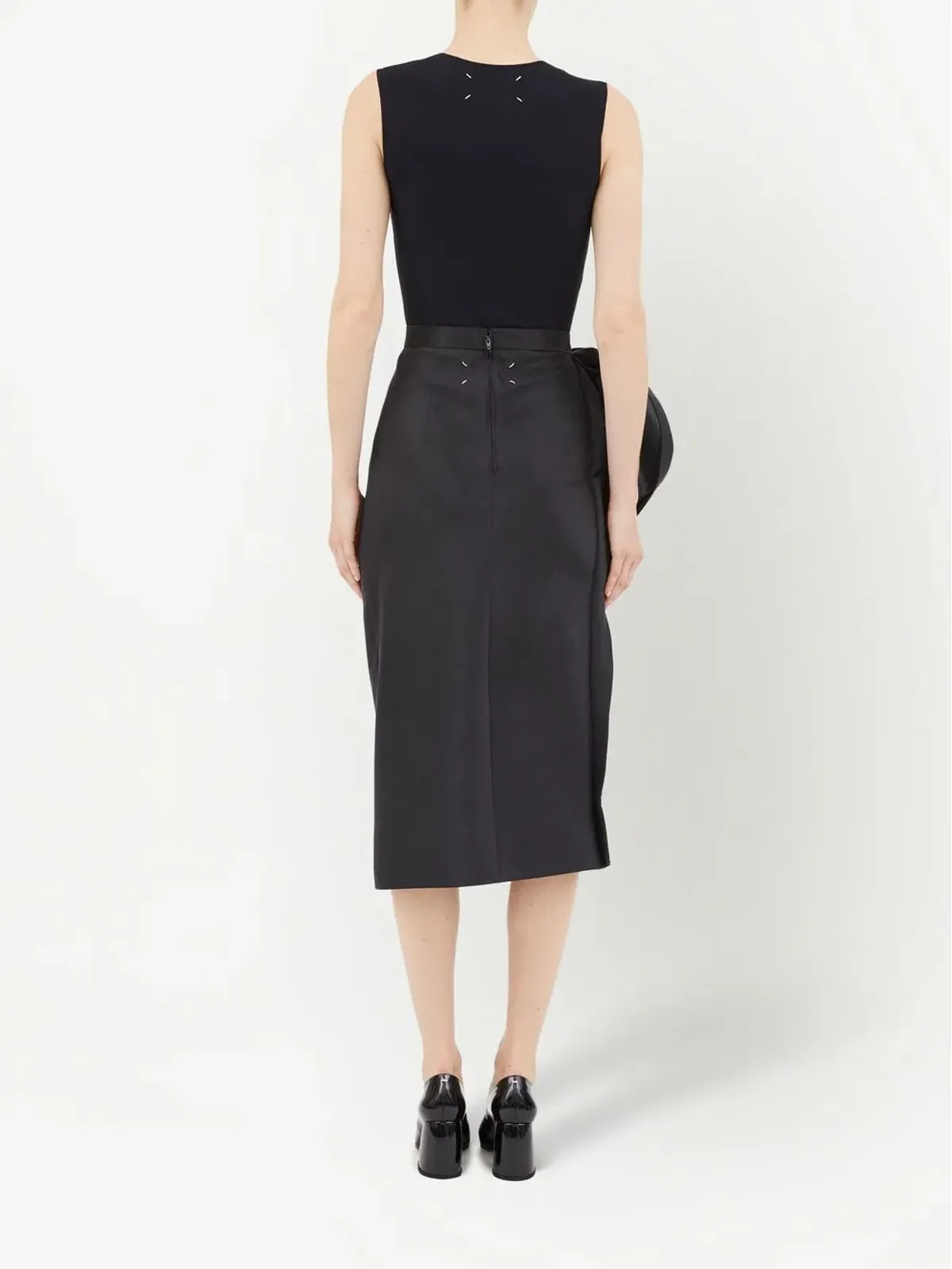 Maison Margiela モアレ効果のフリルミディスカート - 画像4