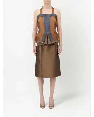 Maison Margiela デコルティケ ハウンドトゥース柄トップ - ブラウン - サムネイル2