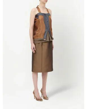 Maison Margiela デコルティケ ハウンドトゥース柄トップ - ブラウン - サムネイル3