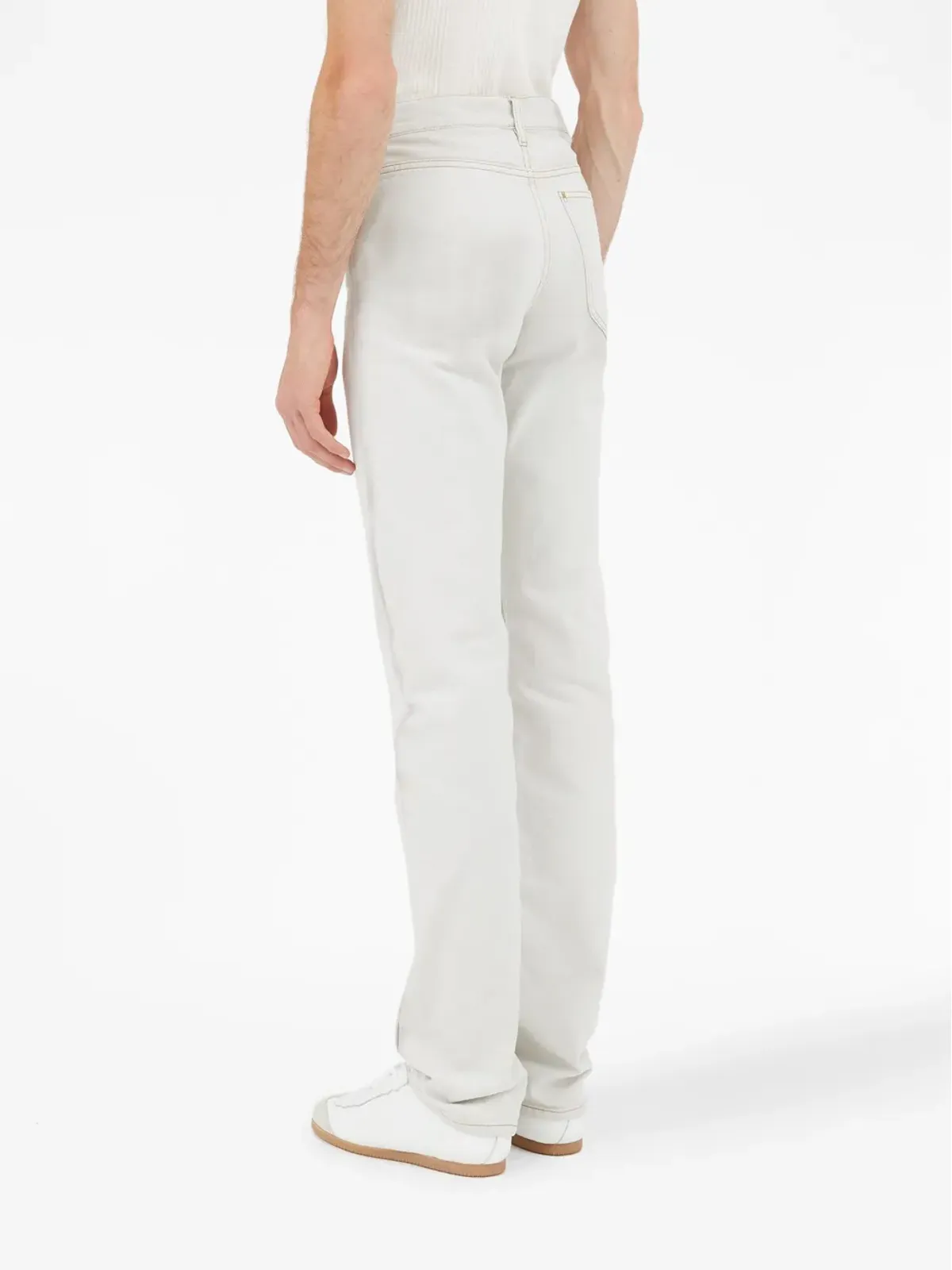 Maison Margiela ホワイトのストレートレッグ ミッドライズ ジーンズ - 画像5