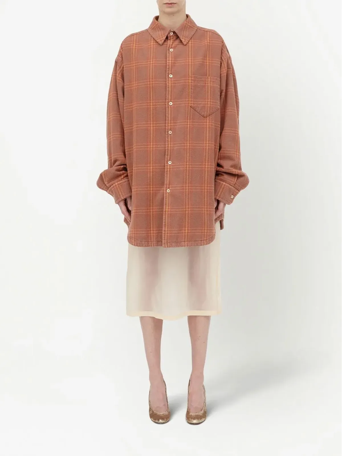 Maison Margiela チェック柄コットンシャツ - 画像2