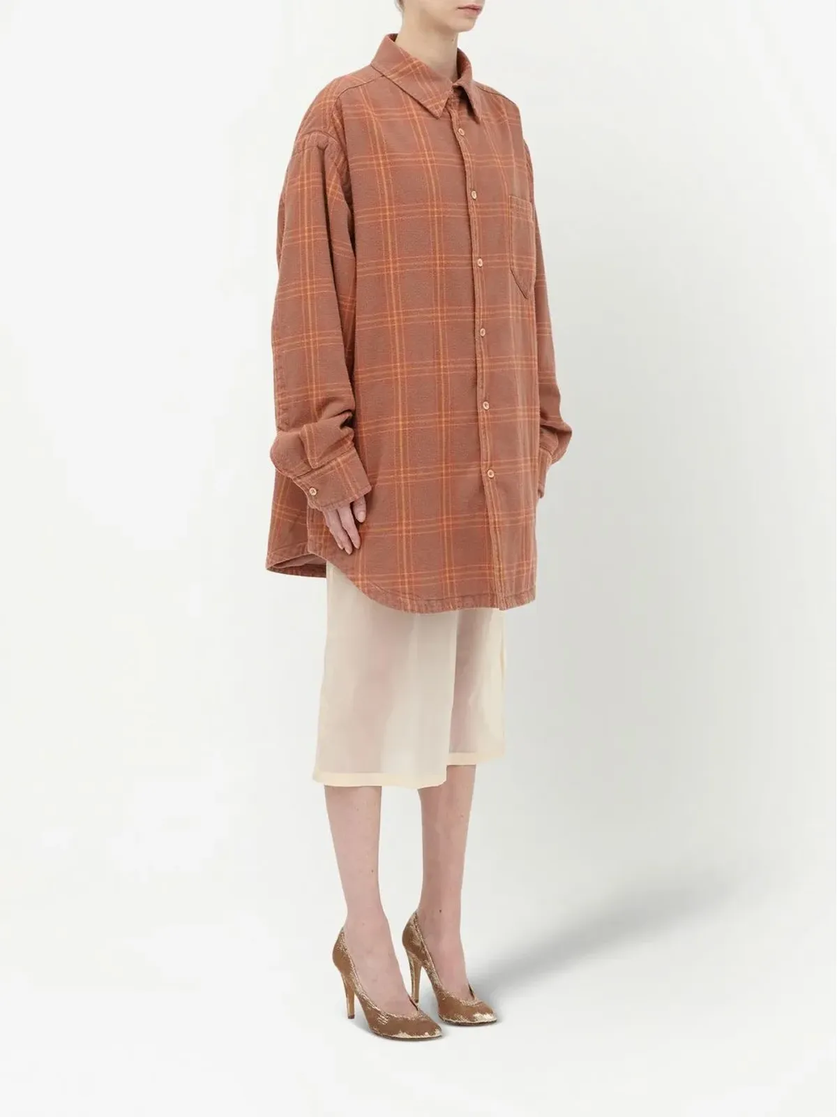 Maison Margiela チェック柄コットンシャツ - 画像3