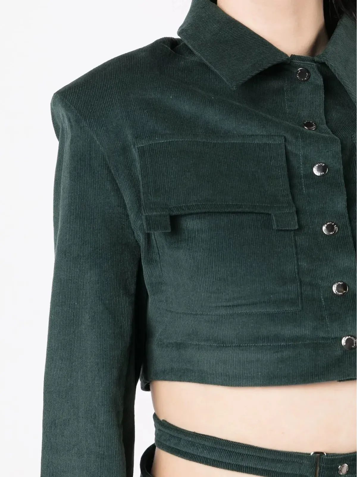 Gloria Coelho コーデュロイ カットアウト ドレス - Green - 画像5