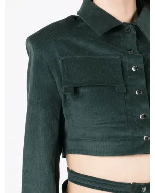 Gloria Coelho コーデュロイ カットアウト ドレス - Green - サムネイル5