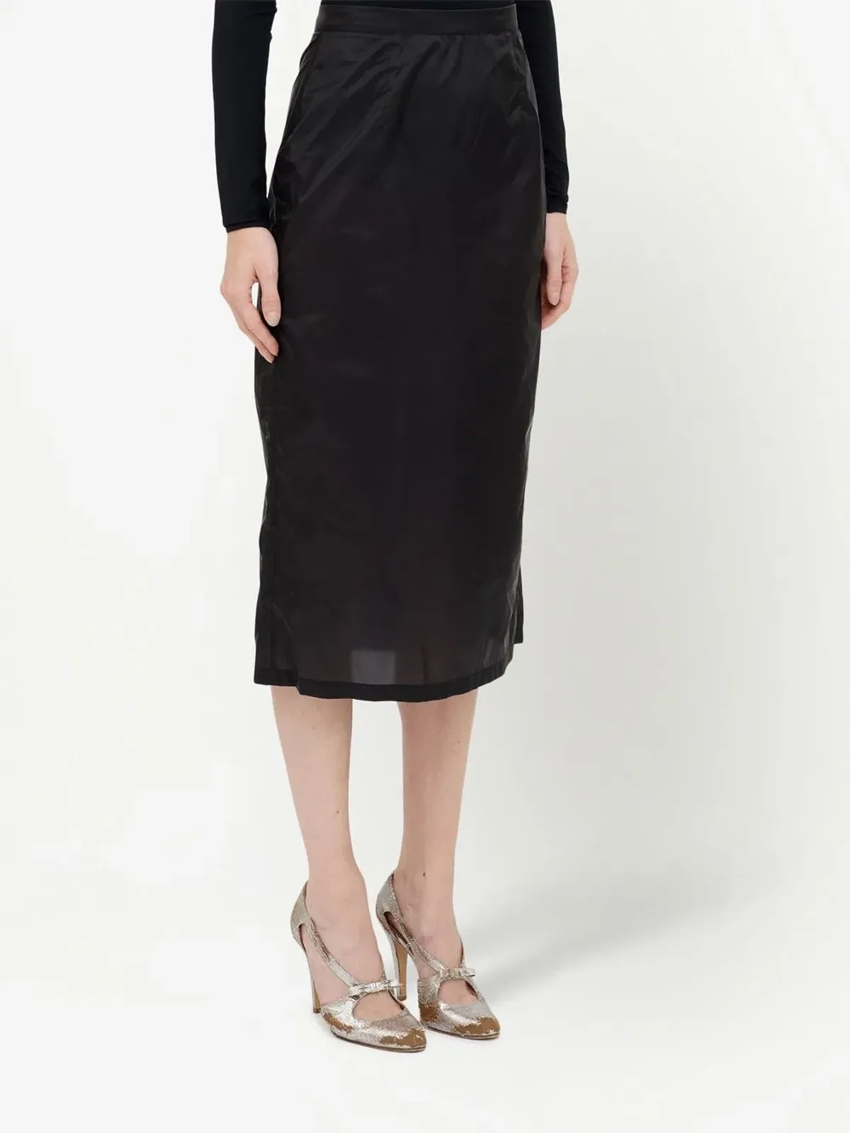 Maison Margiela high-waisted midi skirt - Black - 画像3