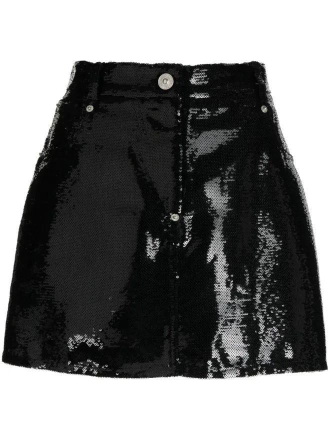Pushbutton pushBUTTON パテント仕上げミニスカート ブラックの商品画像