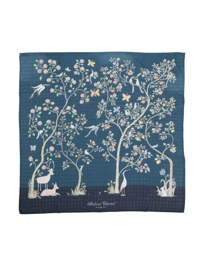 Atelier Choux Atelier Choux プリントコットンブランケット - ブルーの商品画像