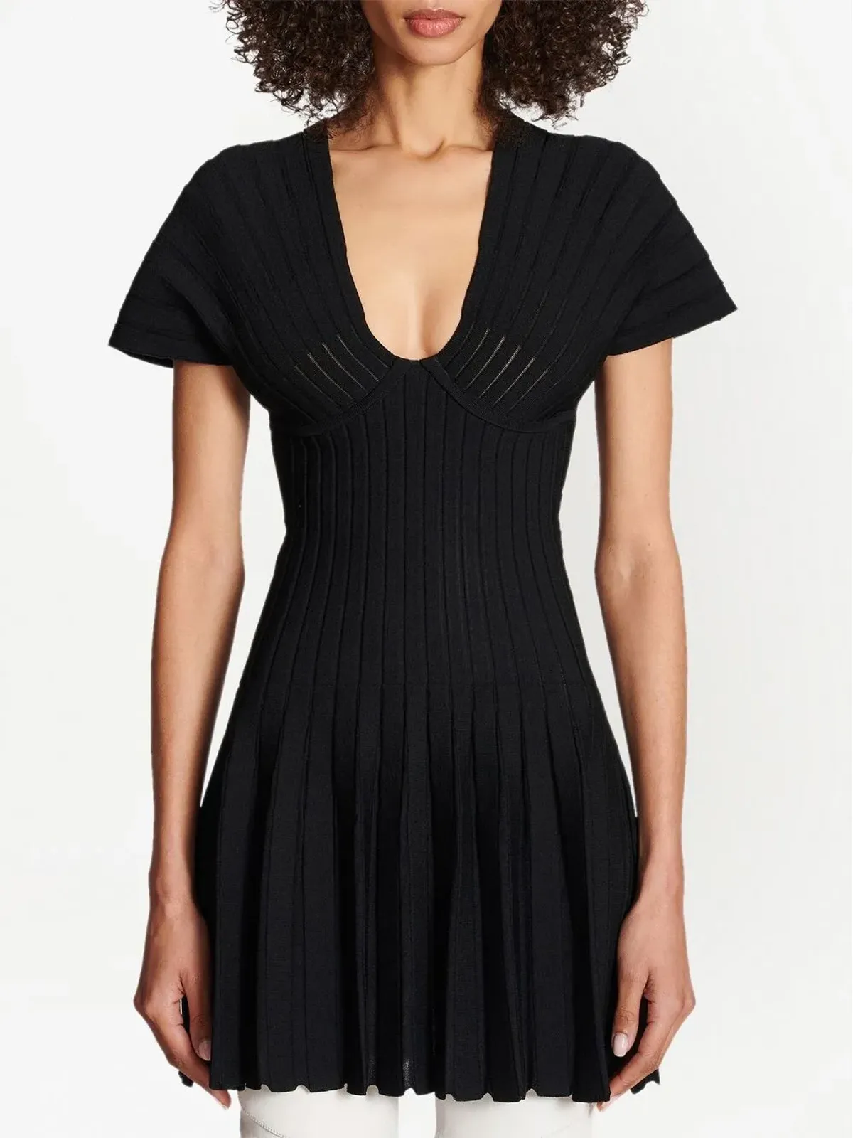 Balmain プリーツメッシュミニドレス - 画像5