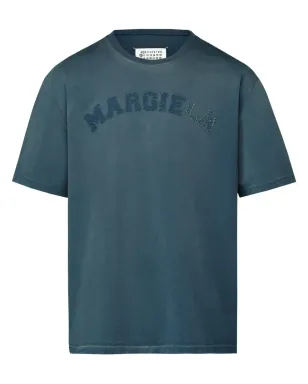 Maison Margiela ロゴ・アップリケ ジャージー Tシャツ ブルー - サムネイル1