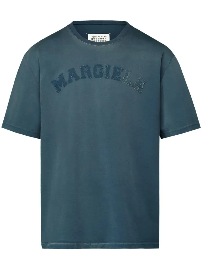Maison Margiela Maison Margiela ロゴ・アップリケ ジャージー Tシャツ ブルーの商品画像