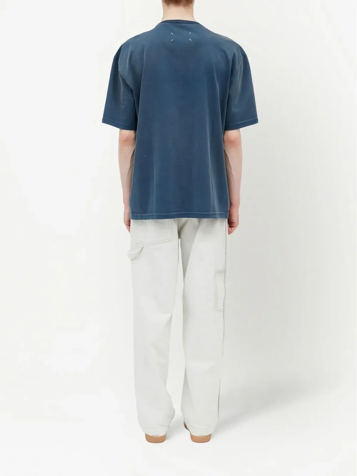Maison Margiela ロゴ・アップリケ ジャージー Tシャツ ブルー - 画像4