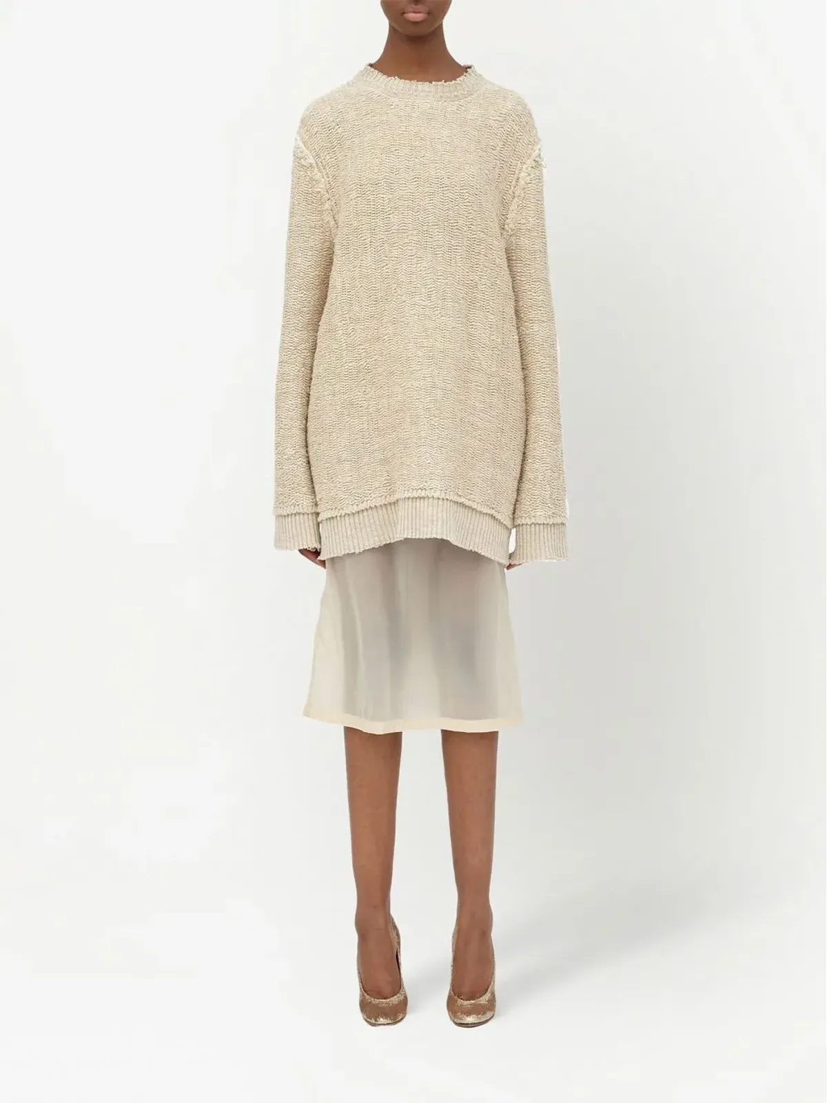Maison Margiela ウェーブンニット クルーネック セーター - 画像2