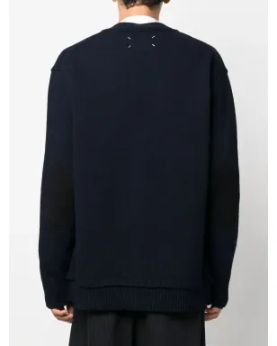 Maison Margiela 肘パッチVネックカーディガン - サムネイル4