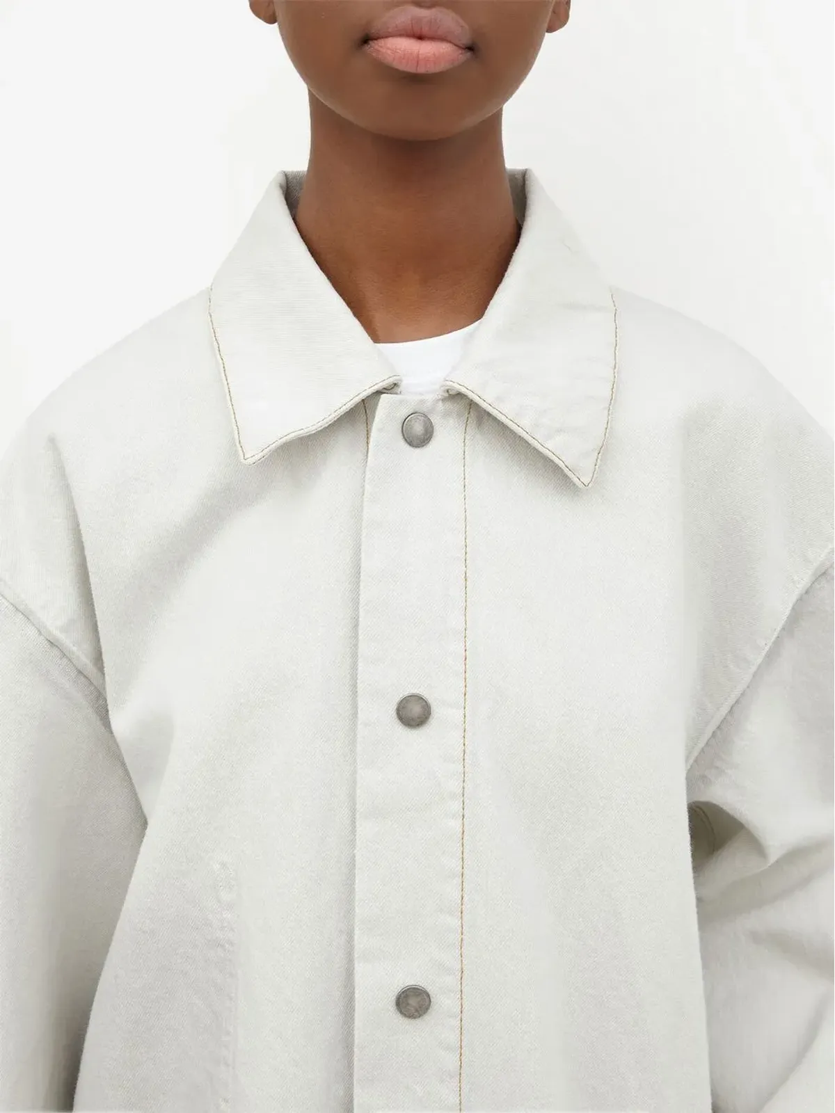 Maison Margiela セルベージデニムシャツジャケット - ホワイト - 画像5