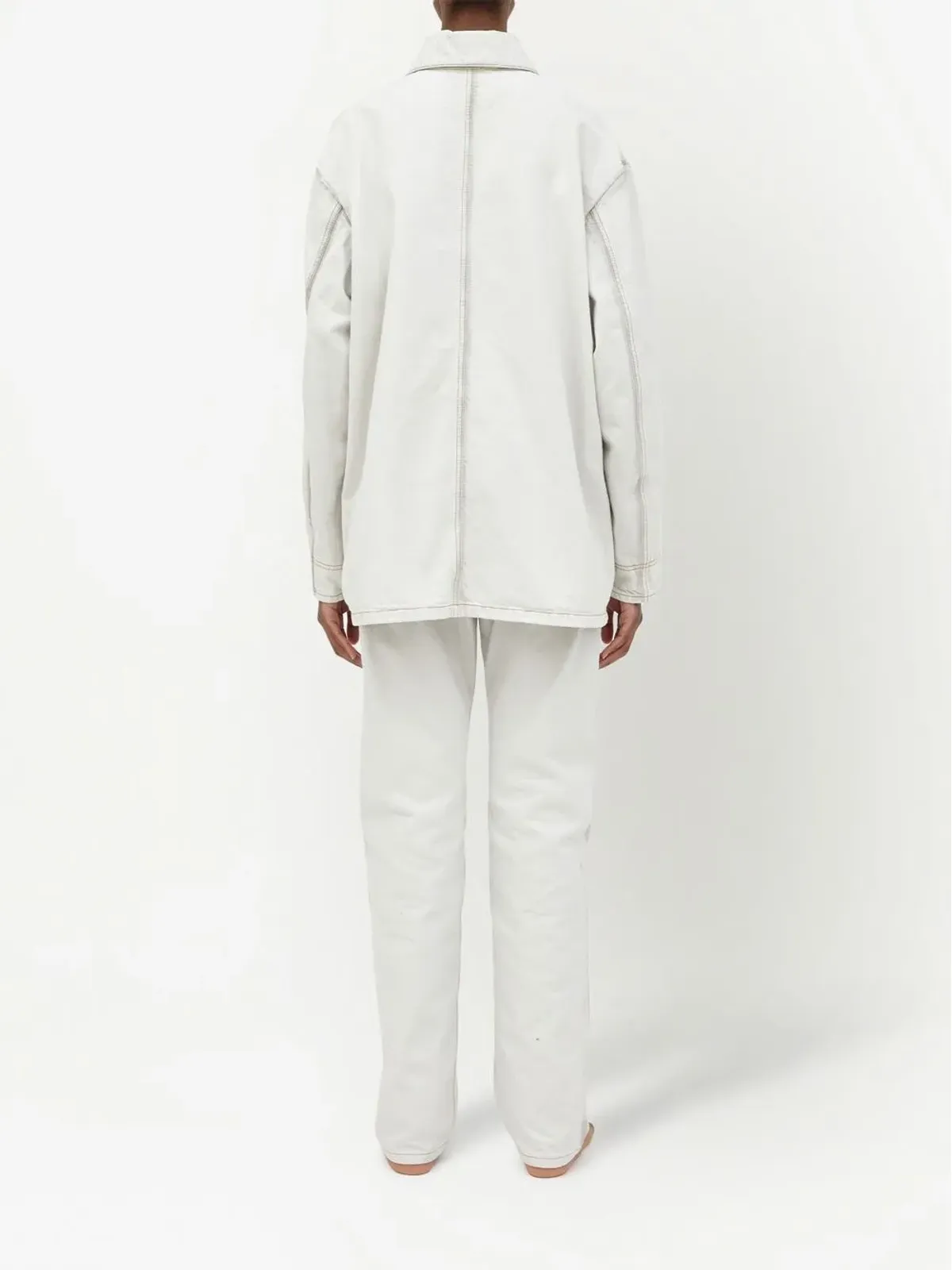Maison Margiela セルベージデニムシャツジャケット - ホワイト - 画像4