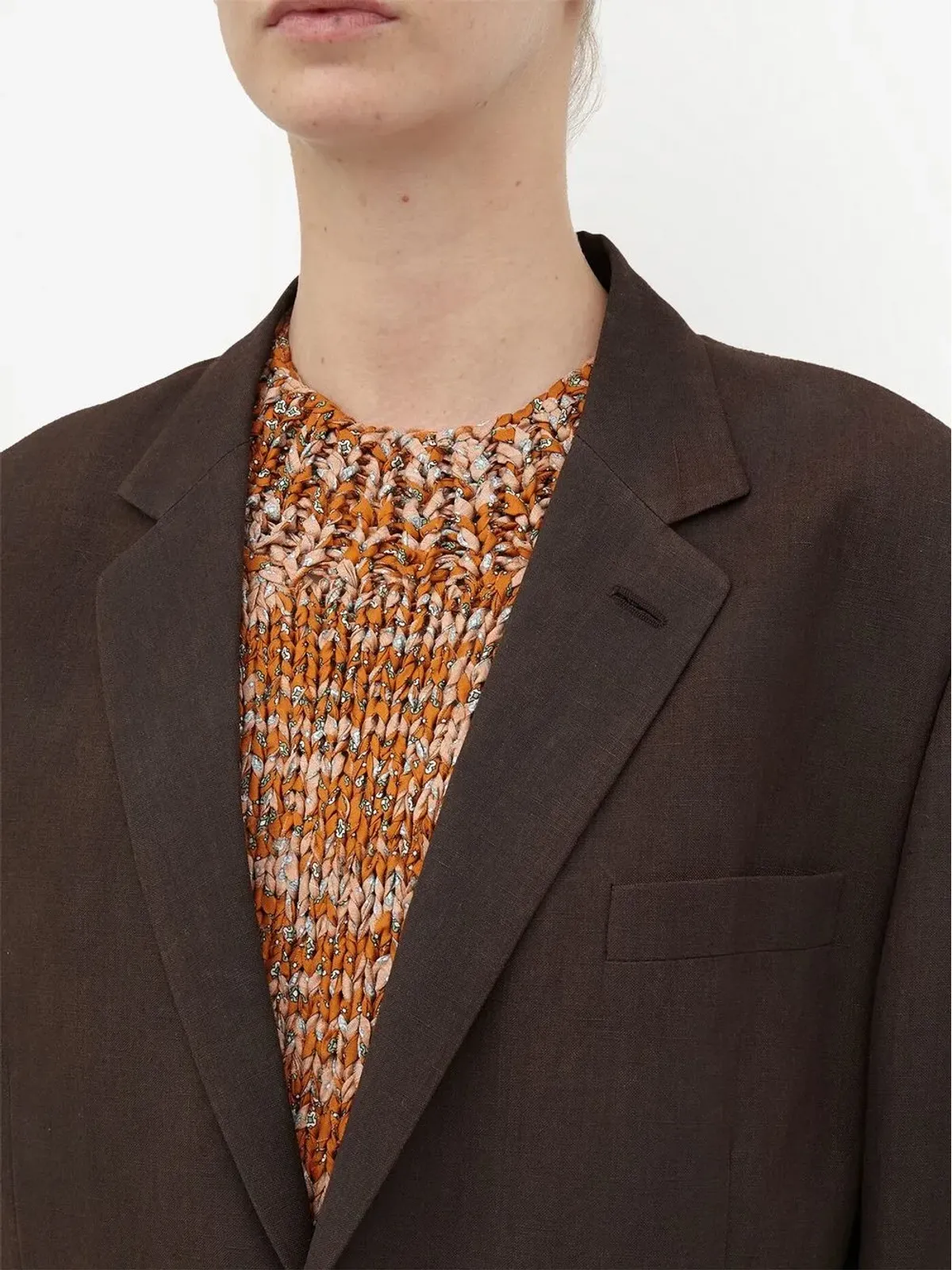 Maison Margiela シングルブレスト ウールリネン ブレザー - 画像5