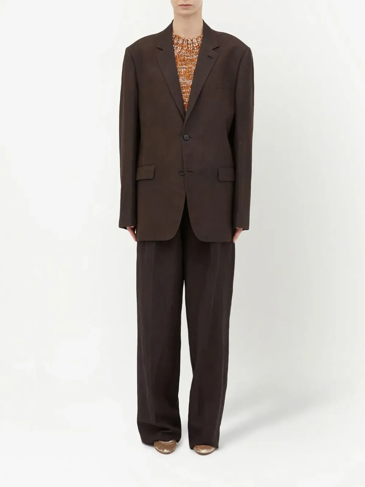 Maison Margiela シングルブレスト ウールリネン ブレザー - 画像2