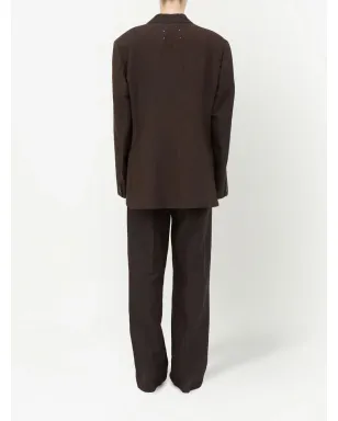 Maison Margiela シングルブレスト ウールリネン ブレザー - サムネイル4