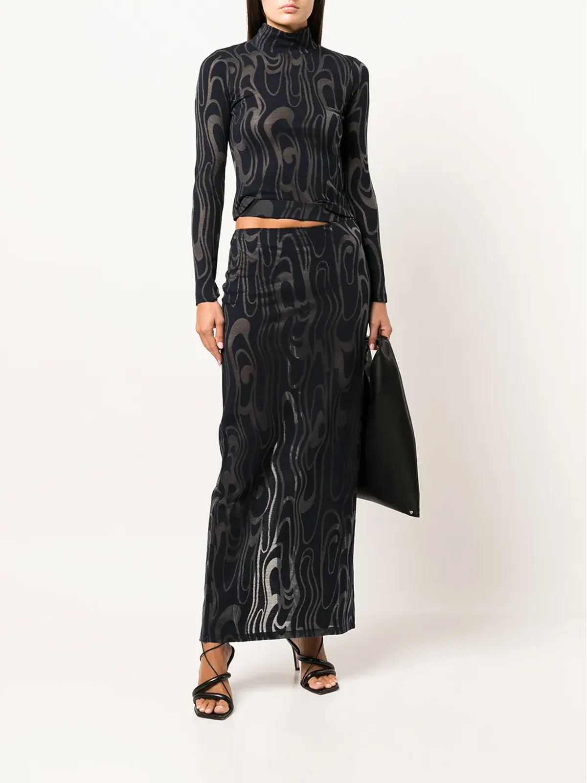 Eckhaus Latta シュランク タートルネック ロングスリーブ トップ - 画像2