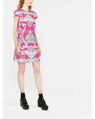 Versace シルバー バロック ミニ シフトドレス - ピンク - サムネイル2