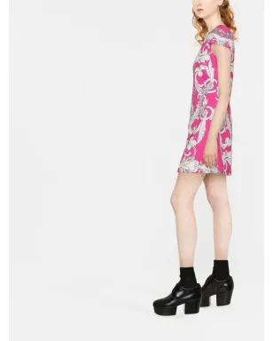 Versace シルバー バロック ミニ シフトドレス - ピンク - サムネイル3