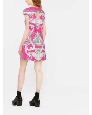 Versace シルバー バロック ミニ シフトドレス - ピンク - サムネイル4