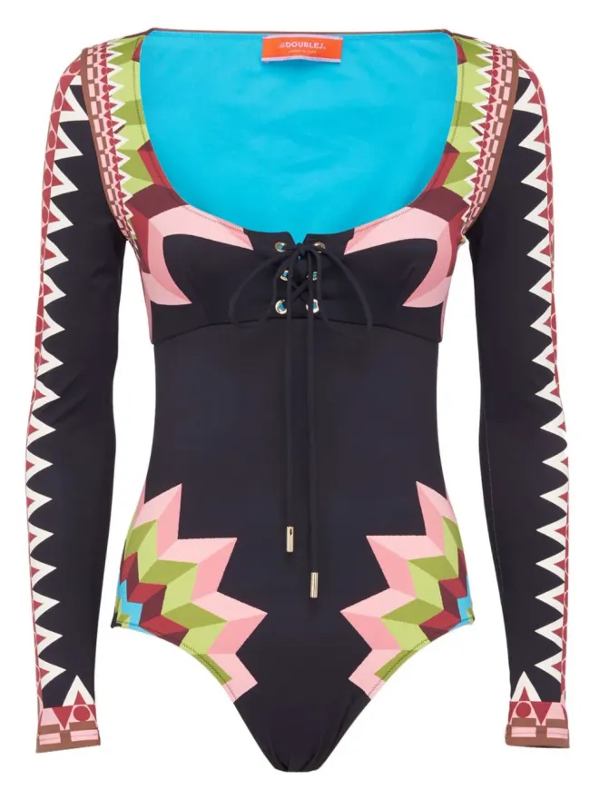 La DoubleJ La DoubleJ サンセット geometric-print ワンピース水着の商品画像