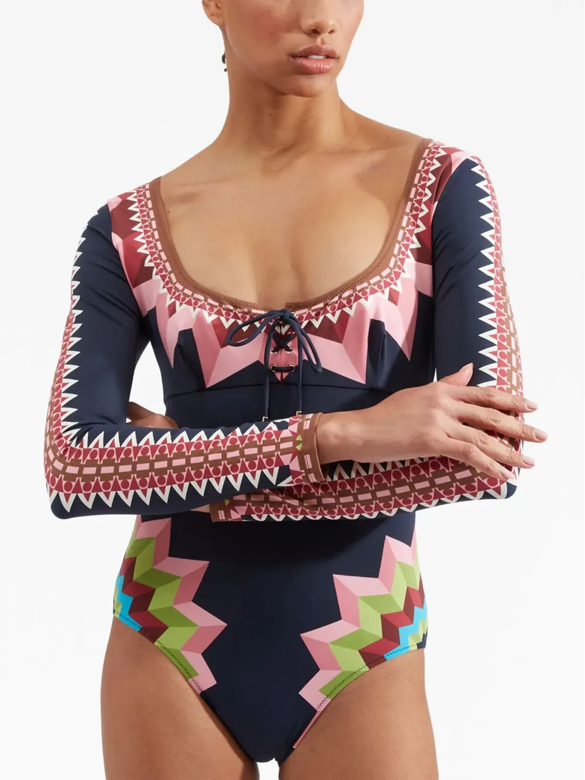 La DoubleJ サンセット geometric-print ワンピース水着 - 画像3