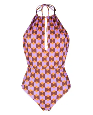 La DoubleJ Esther neck tie swimsuit - Purple - サムネイル1