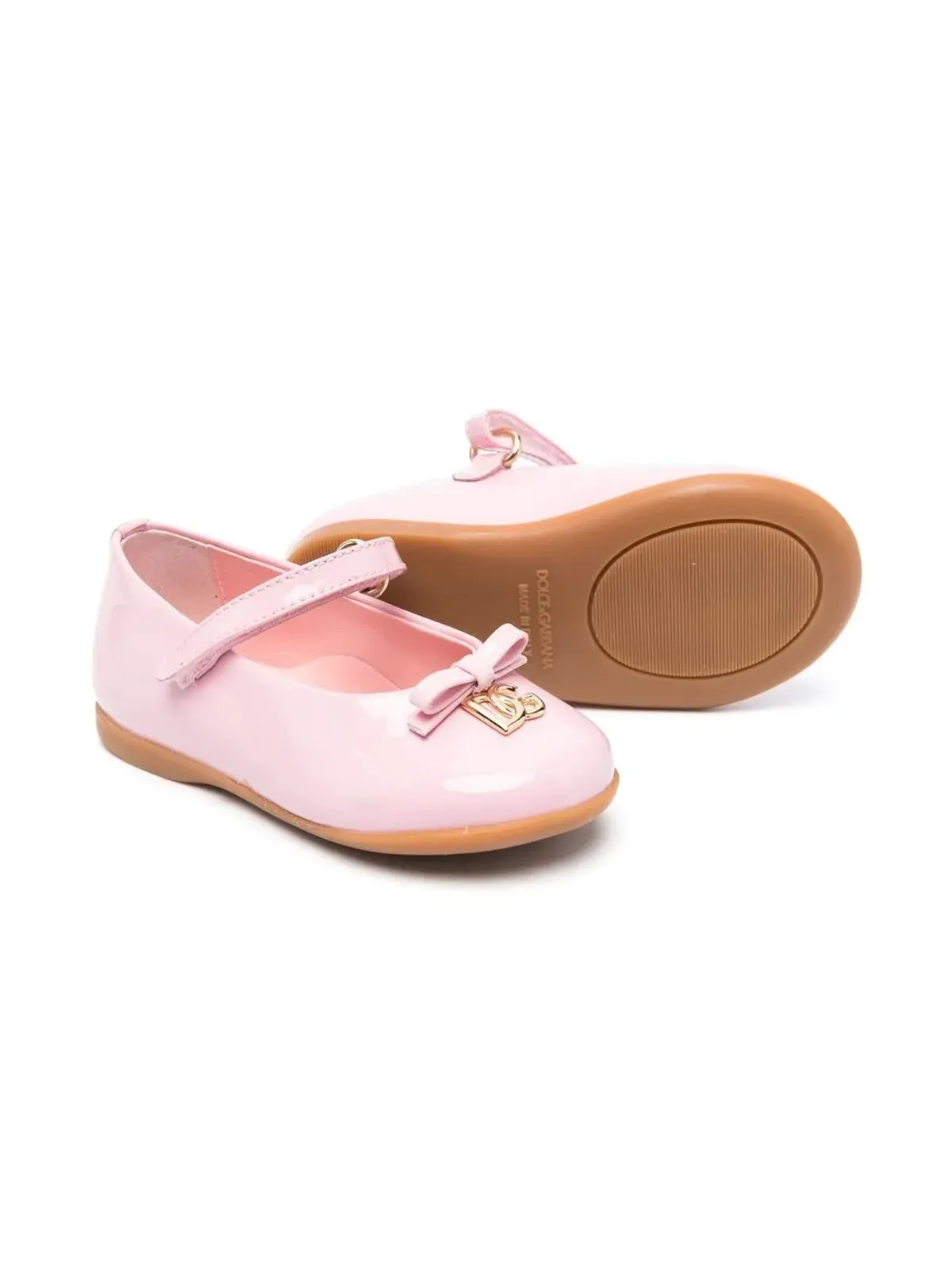 Dolce & Gabbana Kids ロゴプレート付きバレエシューズ - 画像2