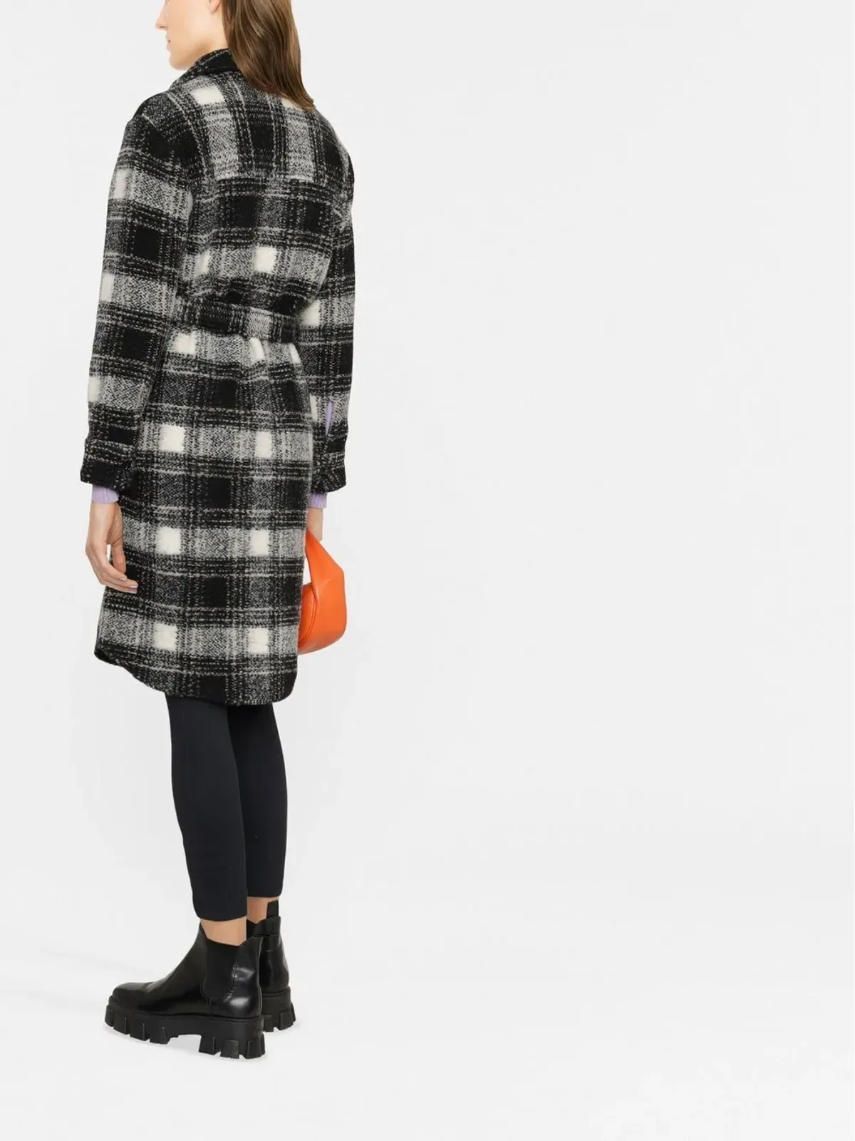 Woolrich チェック柄ウール混シャツコート ブラック - 画像4