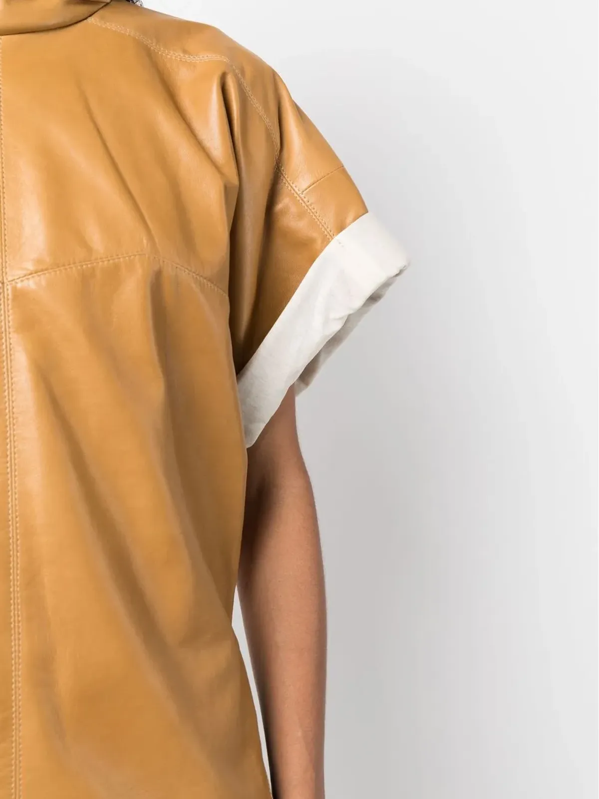 ISABEL MARANT Baiao ロールスリーブ レザー トップ - 画像5
