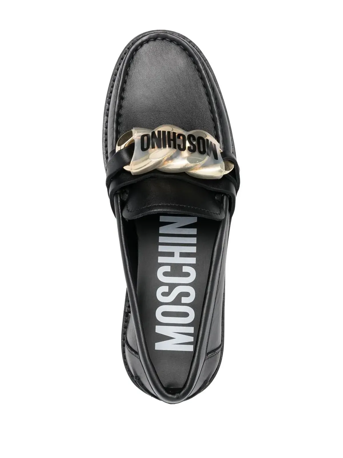 Moschino ロゴプレート レザー ローファー - 画像4